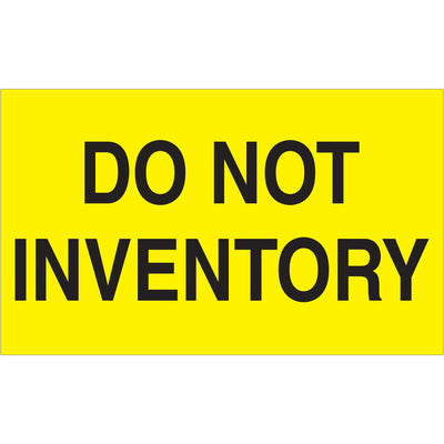 High-visibility 3x5" Do Not Inventory labels in fluorescent yellow semi-gloss paper ensure immediate warehouse recognition and prevent costly inventory errors. Sold as a roll of 500 labels with full international compliance recognition. Compatible with all standard tabletop and wall-mounted label dispensers for seamless workflow integration.