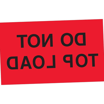 3x5 Fluorescent Red Do Not Top Load Labels Semi-Gloss 500/Roll DL2301 - alias listing