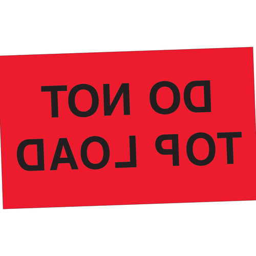 3x5 Fluorescent Red Do Not Top Load Labels Semi-Gloss 500/Roll DL2301 - alias listing