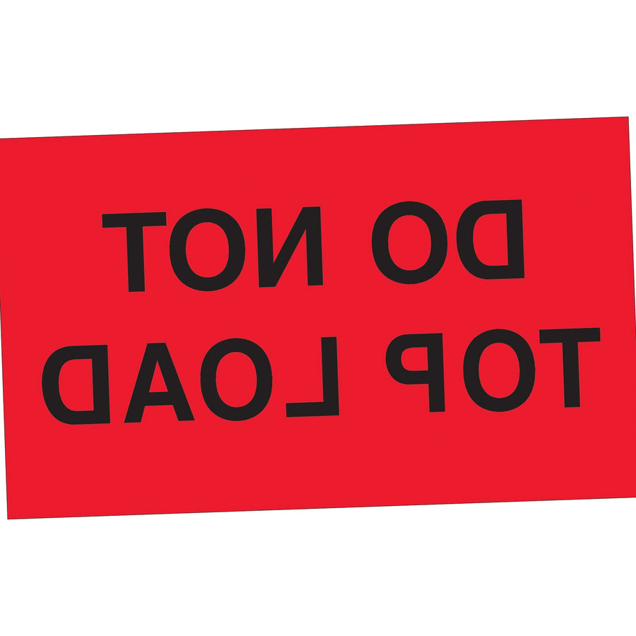 3x5 Fluorescent Red Do Not Top Load Labels Semi-Gloss 500/Roll DL2301 - alias listing
