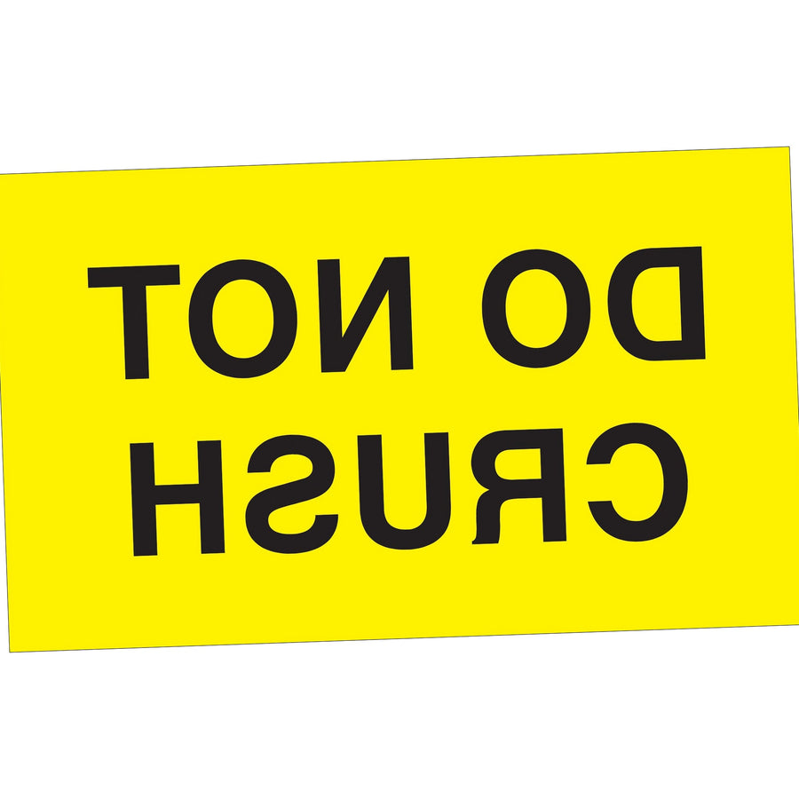 3x5 Fluorescent Yellow Do Not Crush Labels Semi-Gloss 500/Roll DL2321 - alias listing