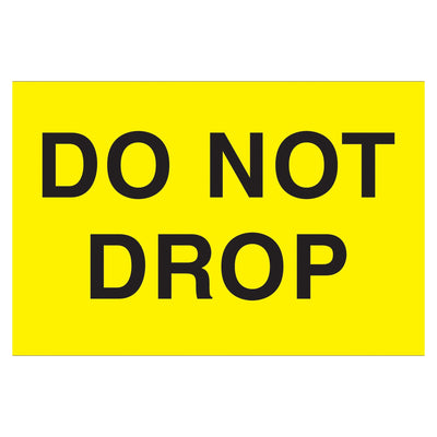 3x5 Fluorescent Yellow Do Not Drop Labels Semi-Gloss 500/Roll DL2341 - alias listing