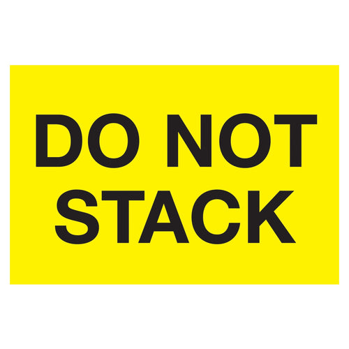 3x5 Fluorescent Yellow Do Not Stack Labels Semi-Gloss 500/Roll DL2346 - alias listing