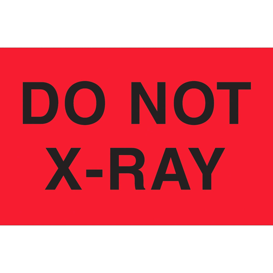 3x5 Fluorescent Red Do Not X-Ray Labels Semi-Gloss 500/Roll DL2361 - alias listing