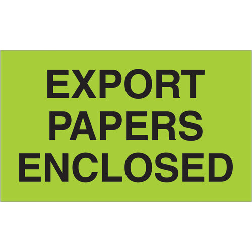High-visibility fluorescent green export papers enclosed labels meet international shipping compliance standards. 3