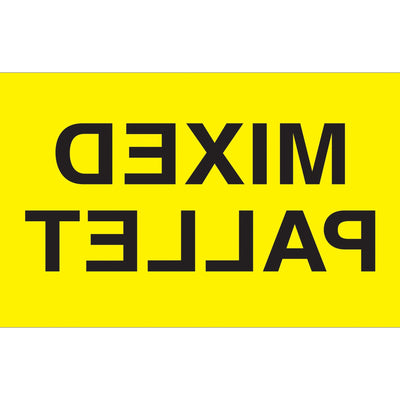 3x5 Fluorescent Yellow Mixed Pallet Labels 500/Roll DL2481 - alias listing