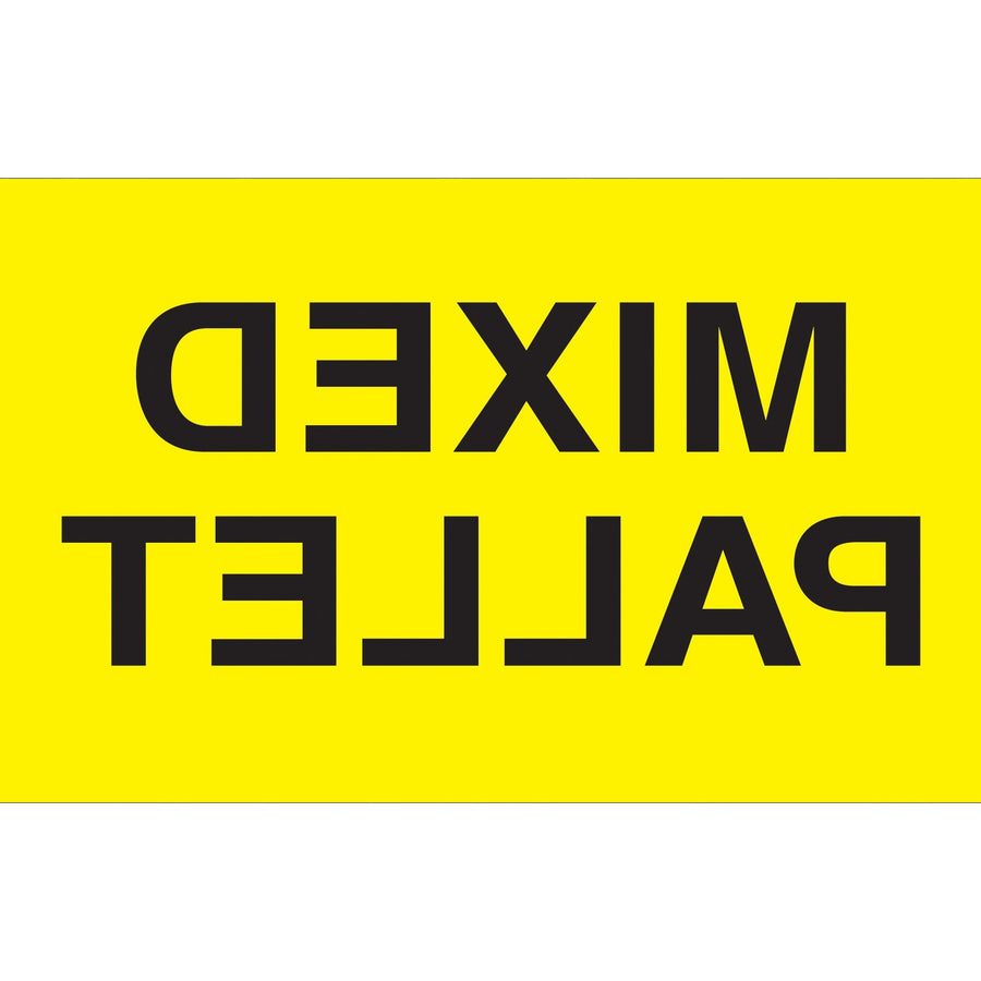 3x5 Fluorescent Yellow Mixed Pallet Labels 500/Roll DL2481 - alias listing