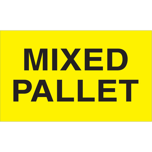 International-standard 3x5 fluorescent yellow shipping labels for mixed pallet identification and special handling visibility. Printed on durable semi-gloss coated paper with exceptional color retention. 500 labels per roll‚ready for immediate use with compatible dispensers.