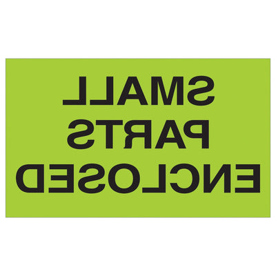3x5 Fluorescent Green Small Parts Enclosed Labels Semi-Gloss 500/Roll DL2561 - alias listing
