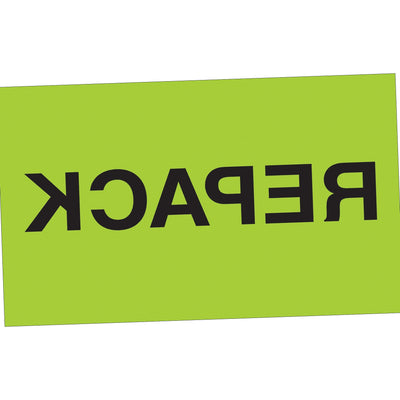 3x5 Fluorescent Green Repack Labels Semi-Gloss Paper 500/Roll DL2621 - alias listing
