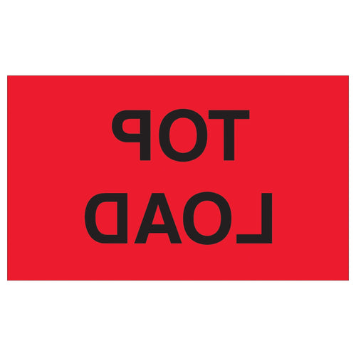 3x5 Fluorescent Red Top Load Labels 500/Roll DL2661 - alias listing