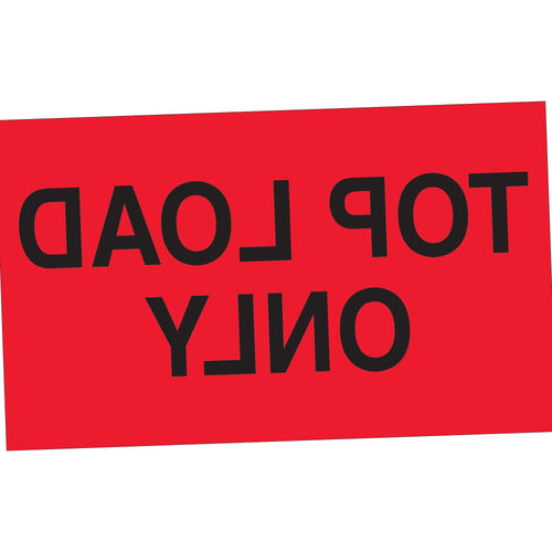 3x5 Fluorescent Red Top Load Only Labels Semi-Gloss 500/Roll DL2681 - alias listing