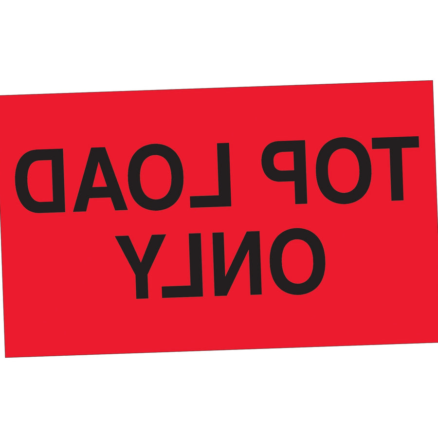 3x5 Fluorescent Red Top Load Only Labels Semi-Gloss 500/Roll DL2681 - alias listing
