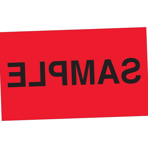 3x5 Fluorescent Red Sample Labels Semi-Gloss 500/Roll DL2781 - alias listing