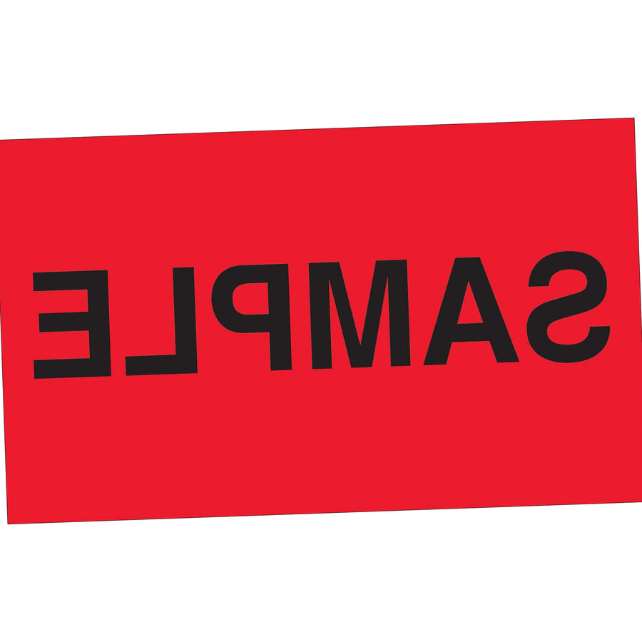 3x5 Fluorescent Red Sample Labels Semi-Gloss 500/Roll DL2781 - alias listing