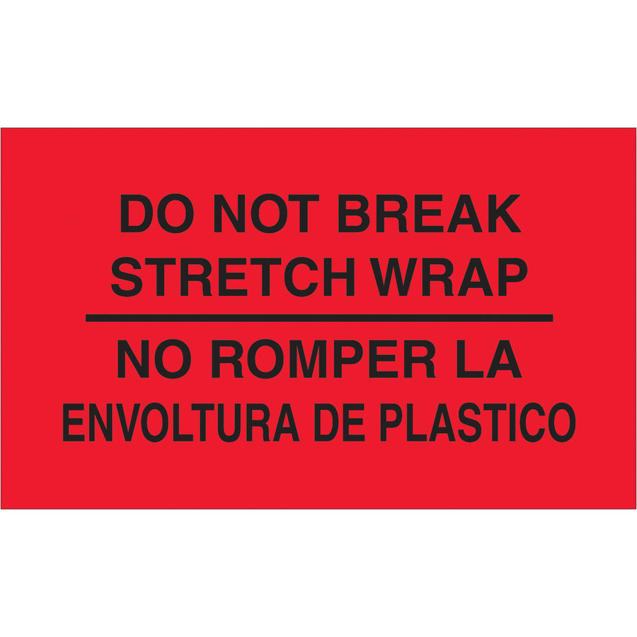 Stop mishandling in transit with eye-catching bilingual special handling labels that command immediate attention. These 3" x 5" fluorescent red labels feature bold white text and semi-gloss coating to cut through warehouse noise. 500 labels per roll–ready for your tabletop or wall-mounted dispenser.