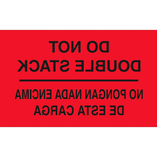 3x5 Fluorescent Red Bilingual Labels 500/Roll DL3051 - alias listing