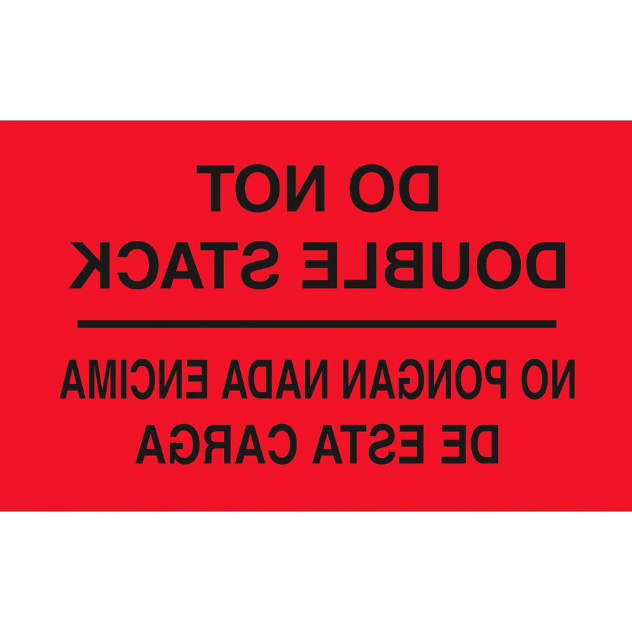 3x5 Fluorescent Red Bilingual Labels 500/Roll DL3051 - alias listing