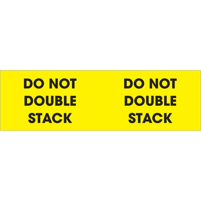 Brighten your shipping operations with these 3" x 10" fluorescent yellow pallet corner labels designed to prevent unsafe stacking and improve cargo visibility. Semi-gloss coated paper adheres reliably to pallets and oversized loads. Each roll contains 500 labels, ready to dispense with compatible tabletop or wall-mount label dispensers.
