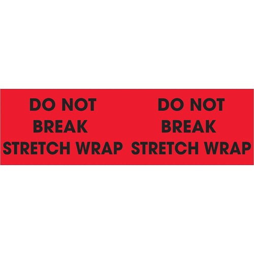 High-visibility fluorescent red pallet corner labels measuring 3
