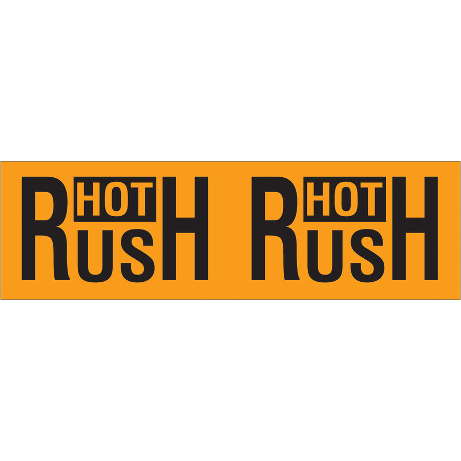 Bright fluorescent orange pallet corner labels (3" x 10") that wrap securely around corners to enhance visibility and safe handling of oversized shipments. Semi-gloss coated paper adheres reliably to multiple surfaces. Sold as roll of 500 labels–the professional choice for shipping coordinators managing complex logistics operations.