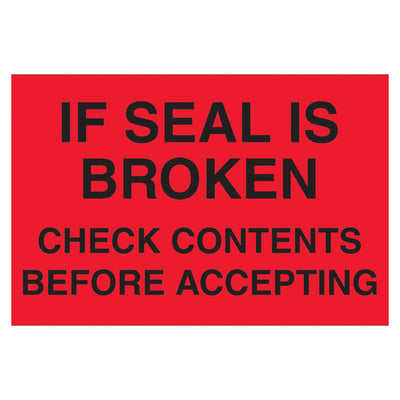 3x5 Fluorescent Red Check Contents Pallet Labels Semi-Gloss 500/Roll DL3171 - alias listing