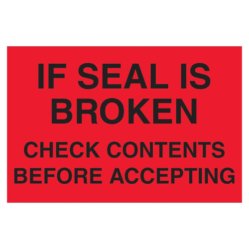 3x5 Fluorescent Red Check Contents Pallet Labels Semi-Gloss 500/Roll DL3171 - alias listing