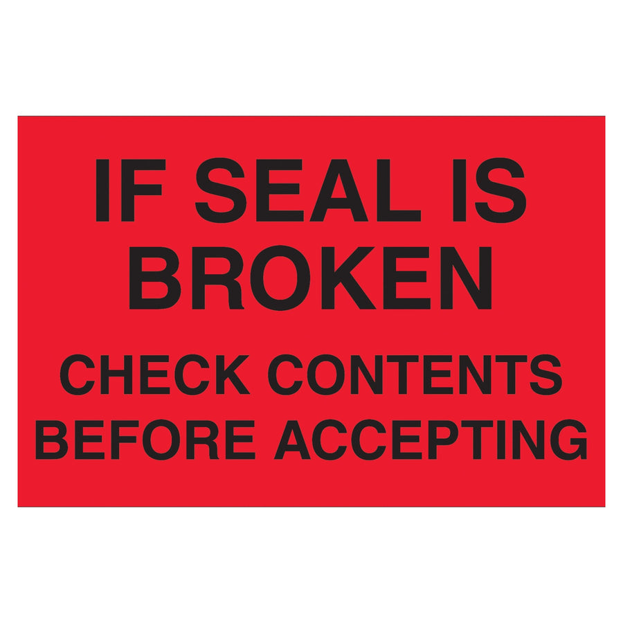 3x5 Fluorescent Red Check Contents Pallet Labels Semi-Gloss 500/Roll DL3171 - alias listing