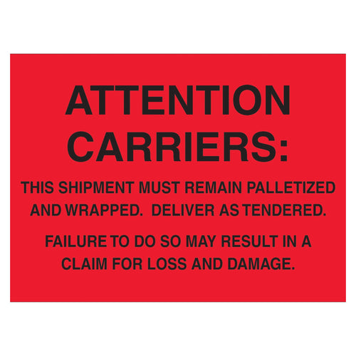 4x6 Fluorescent Red Pallet Labels 500/Roll DL3181 - alias listing