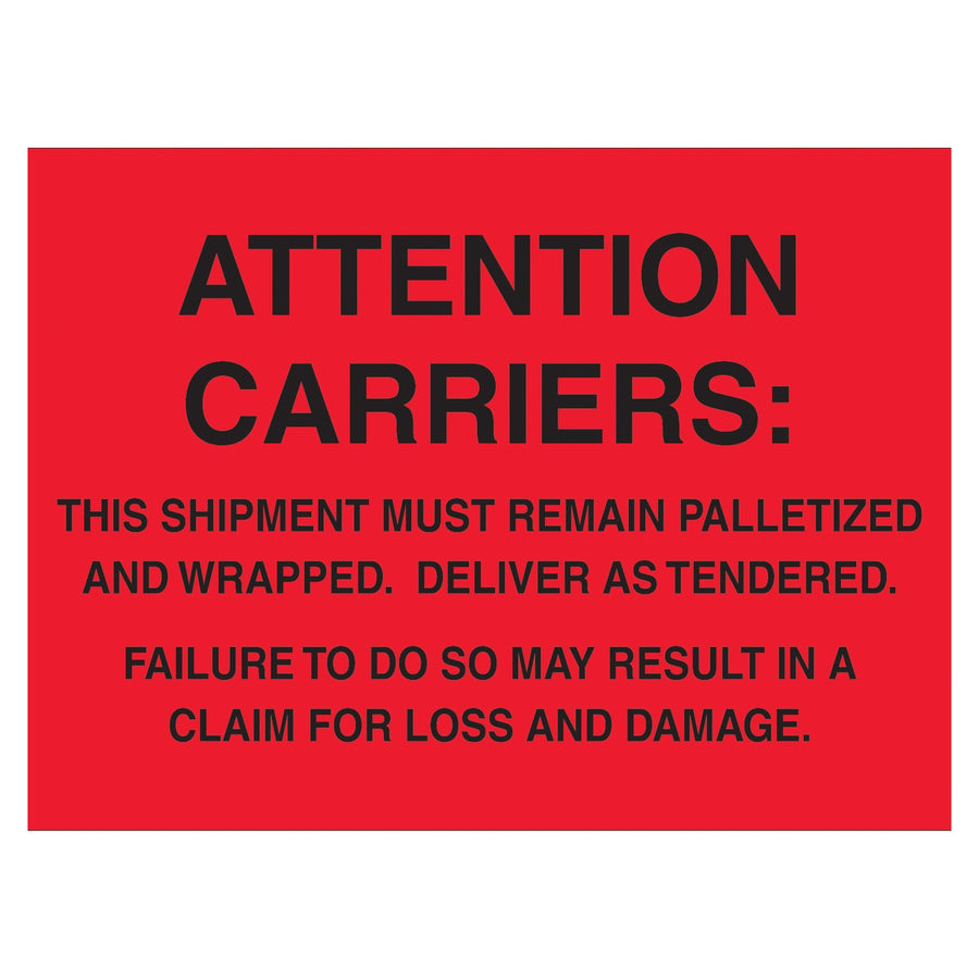 4x6 Fluorescent Red Pallet Labels 500/Roll DL3181 - alias listing