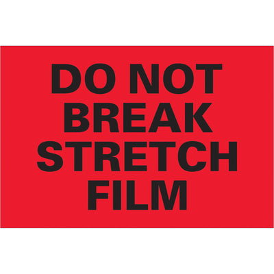 High-visibility fluorescent red pallet protection labels that meet international shipping standards. 4" x 6" semi-gloss coated paper construction ensures durability and readability throughout the supply chain. Roll of 500 labels with compatible tabletop and wall-mount dispensers available.