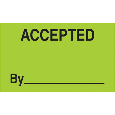 Maximum visibility in high-volume shipping operations. These 3x5 fluorescent green production labels on durable semi-gloss coated paper cut through warehouse clutter and ensure instant recognition. Roll of 500 labels‚compatible with standard tabletop and wall-mount dispensers.