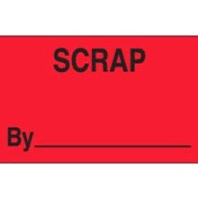 3x5 "Scrap By" Fluorescent Red Labels DL3361 - alias listing