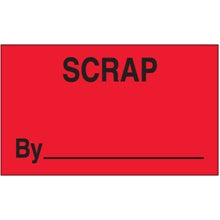 3x5 "Scrap By" Fluorescent Red Labels