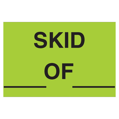 3x5 Fluorescent Green Skid Labels 500/Roll DL3371 - alias listing