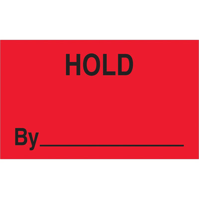High-visibility 3x5" Hold By labels in fluorescent red print on durable semi-gloss coated paper‚500 labels per roll. Engineered for shipping coordinators and logistics professionals who need maximum carton visibility and compliance-ready documentation. Compatible with multiple tabletop and wall-mount dispensers for streamlined warehouse operations.