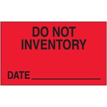 3x5 "Do Not Inventory - Date" Fluorescent Red Labels