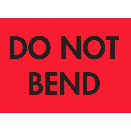 2x3 Fluorescent Red Do Not Bend Labels Semi-Gloss Paper 500/Roll DL3581 - alias listing