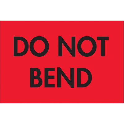 High-visibility fluorescent red "Do Not Bend" shipping labels ensure proper handling and reduce damage claims. 2" x 3" semi-gloss coated paper with bold black text for maximum readability. Roll of 500 labels‚stock up on essential shipping supplies today.