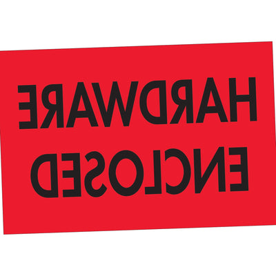 2x3 Fluorescent Red Hardware Enclosed Labels Semi-Gloss 500/Roll DL3591 - alias listing