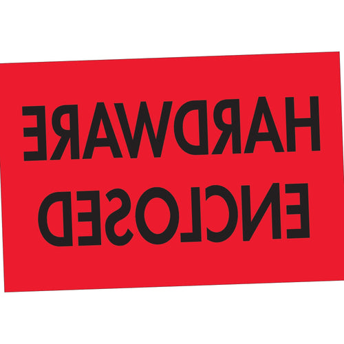 2x3 Fluorescent Red Hardware Enclosed Labels Semi-Gloss 500/Roll DL3591 - alias listing
