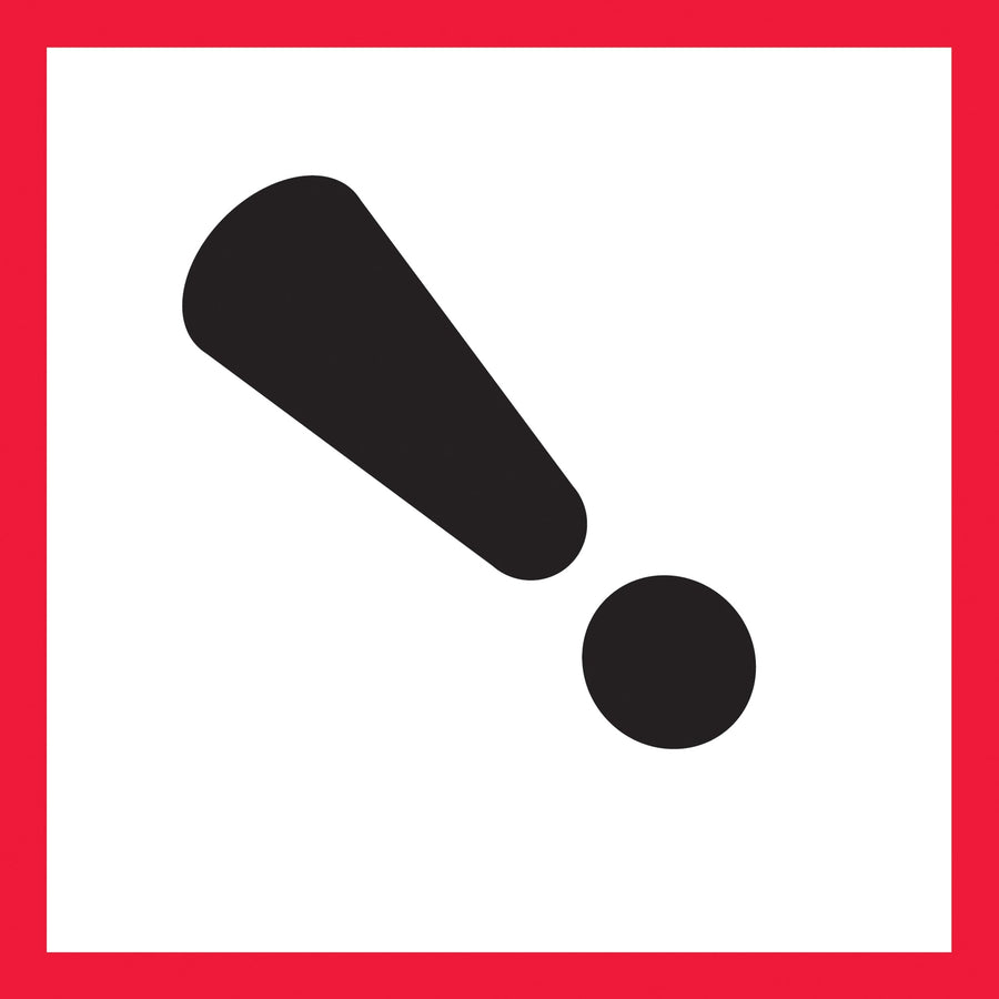 1x1 Exclamation Mark Pictogram Labels 500/Roll DL4142 - alias listing