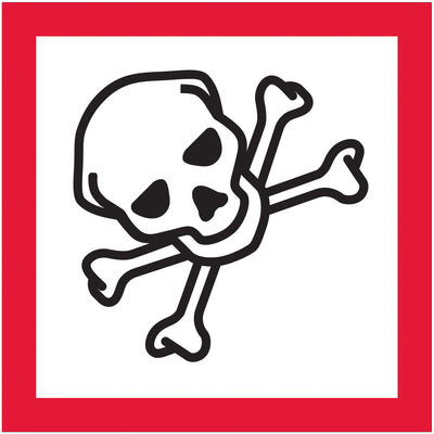 DOT-compliant skull and crossbones pictogram labels in 1" x 1" format ensure regulatory visibility on hazardous material shipments. Printed on durable semi-gloss coated paper with high-contrast black, red, and white coloring for instant international recognition. Roll of 500 labels ready to apply‚pair with Packrift's tabletop or wall-mount dispensers for warehouse-wide efficiency.
