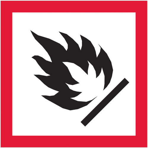 Mark hazardous material shipments with DOT-compliant flame pictogram labels that meet international shipping regulations. These 2x2