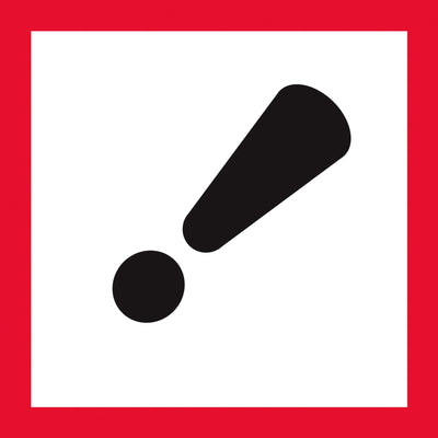 2x2 Exclamation Mark Pictogram Labels 500/Roll DL4242 - alias listing