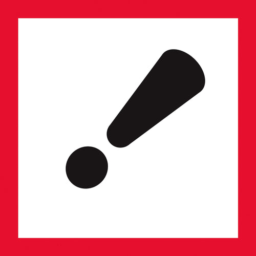 2x2 Exclamation Mark Pictogram Labels 500/Roll DL4242 - alias listing