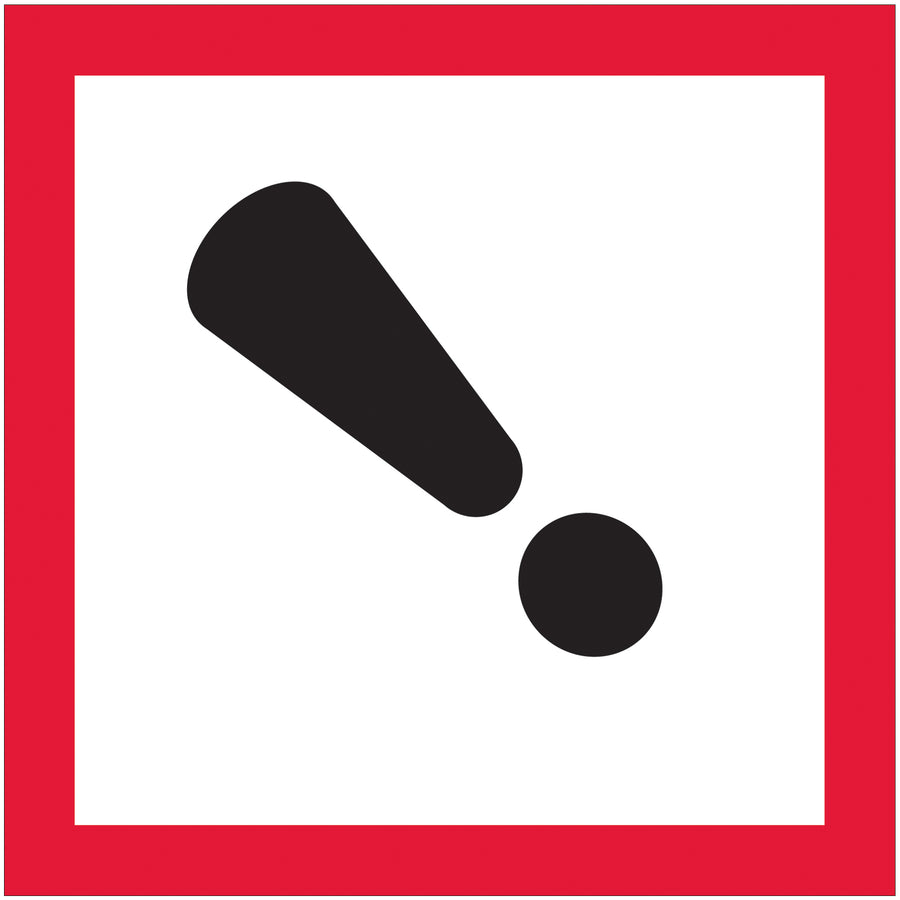 2x2" Exclamation Mark Pictogram Labels - DOT Compliance, 500/Roll