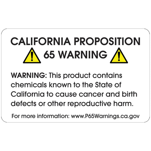 Meet California Prop 65 compliance with our full generic warning labels featuring cancer and reproductive harm alerts. Each roll contains 500 pre-sized 2 3/8 x 1 1/2