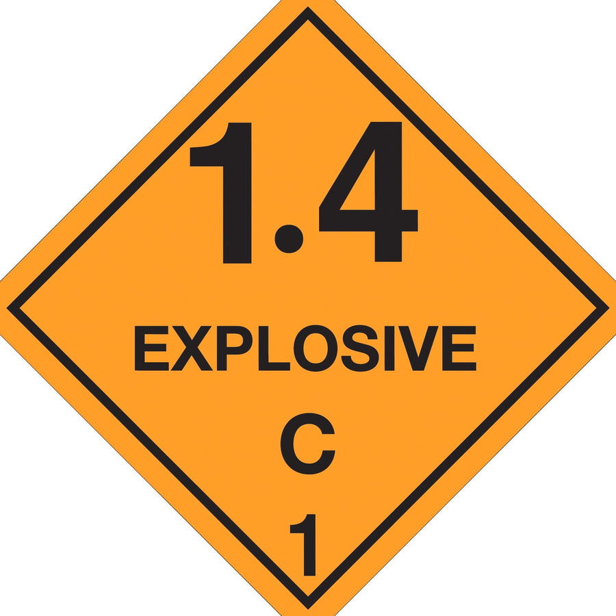 4x4 Explosive 1.4C D.O.T. Hazard Labels Semi-Gloss Paper 500/Roll DL5031 - alias listing