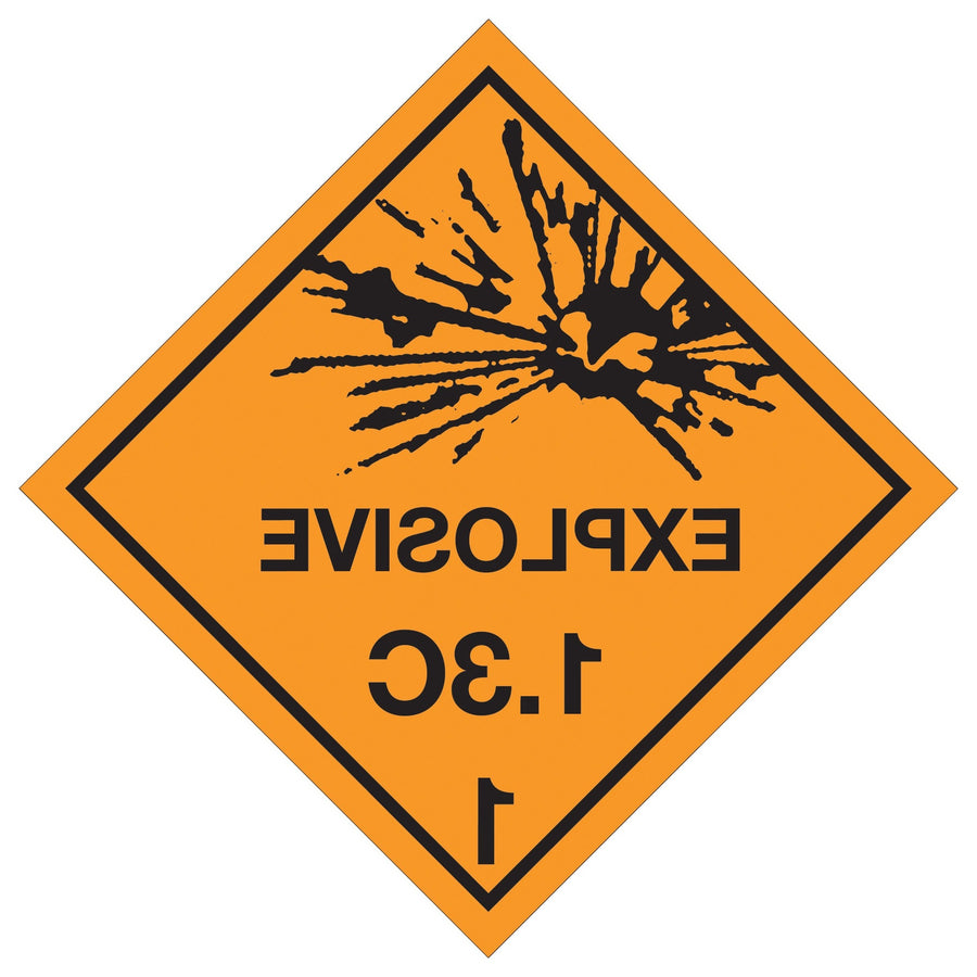 4x4 Explosive 1.3C DOT Hazard Labels Semi-Gloss 500/Roll DL5060 - alias listing